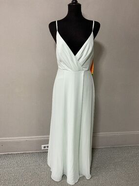 NWT BILL LEVKOFF SEAFOAM GREEN CHIFFON GOWN SIZE 12